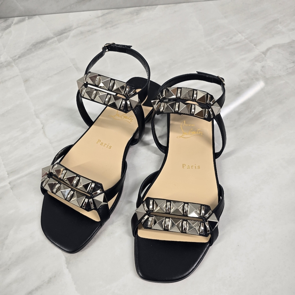 Christian Louboutin Black Studded Sandals